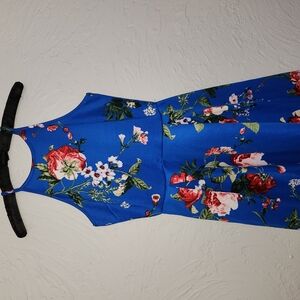 Monteau Blue Halter Sundress Fit and Flare